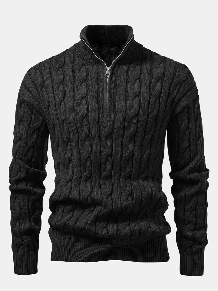 Armando | Jersey de ochos jacquard con cremallera corta