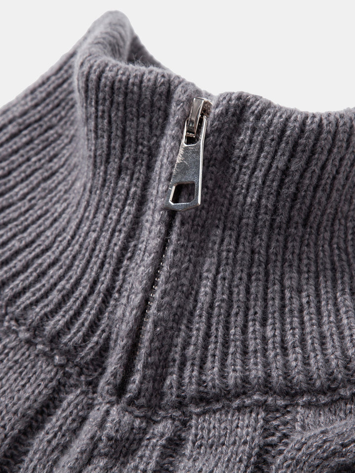 Armando | Jersey de ochos jacquard con cremallera corta