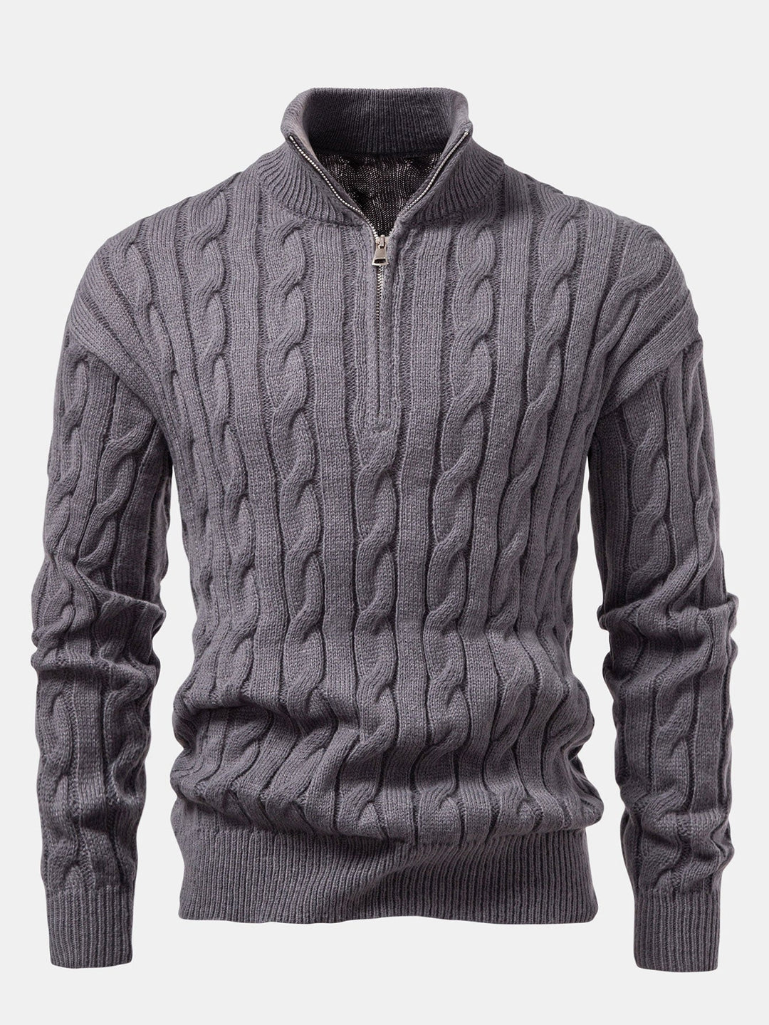 Armando | Jersey de ochos jacquard con cremallera corta