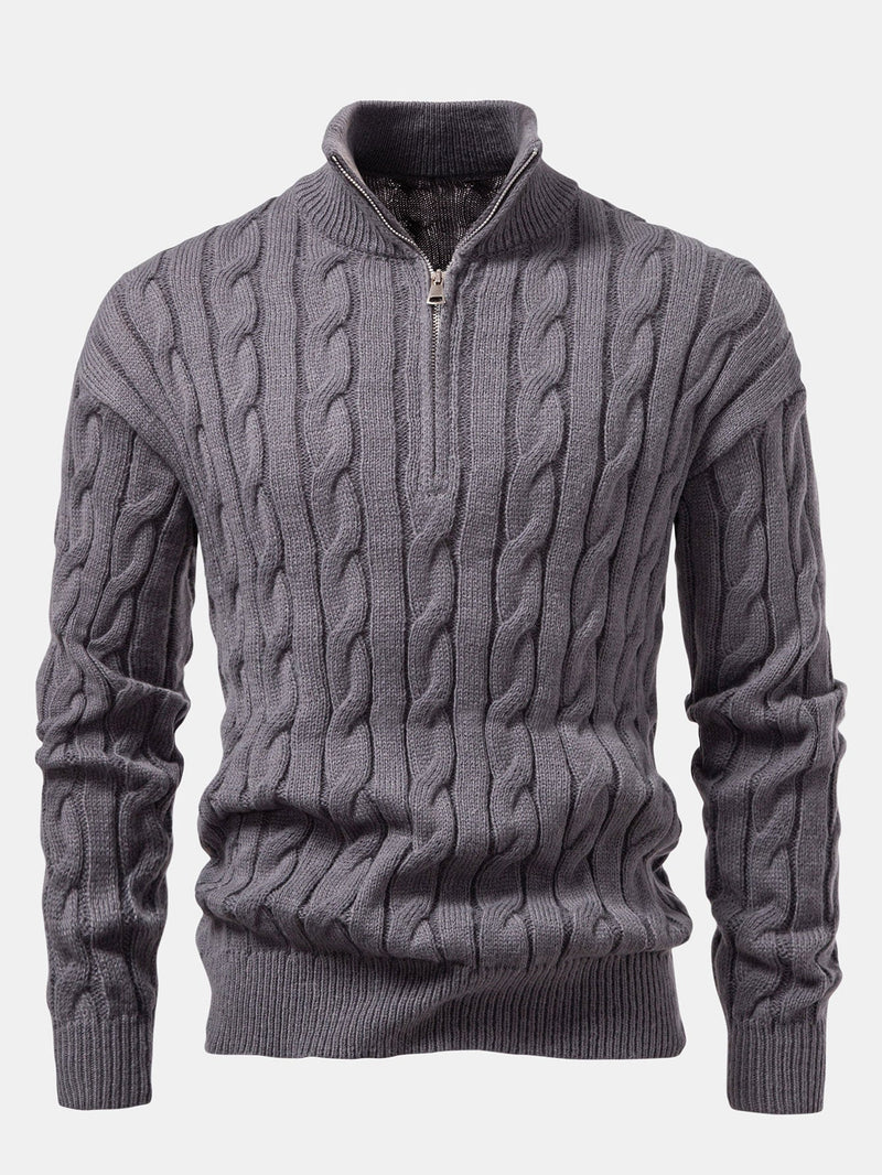 Armando | Jersey de ochos jacquard con cremallera corta