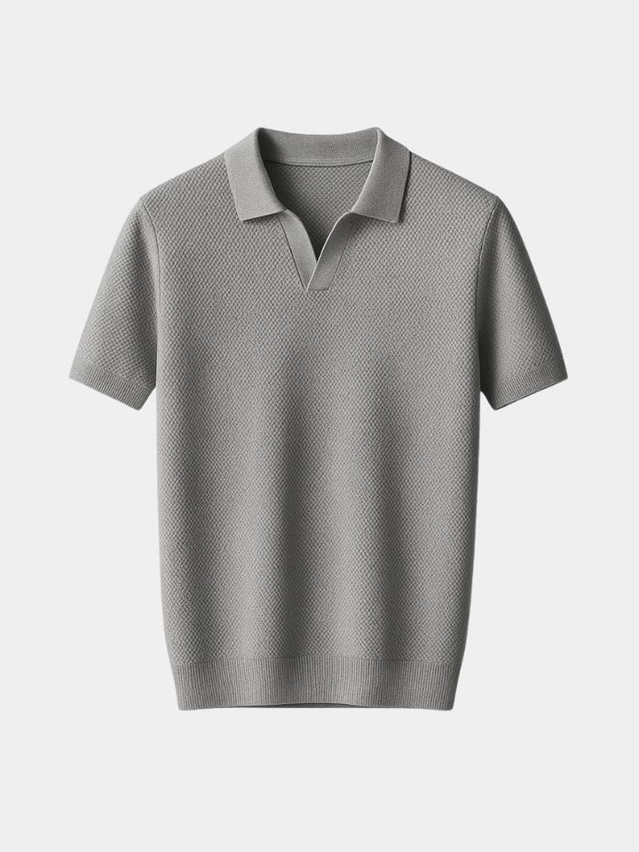 Armando | Polo azul marino con cuello abierto
