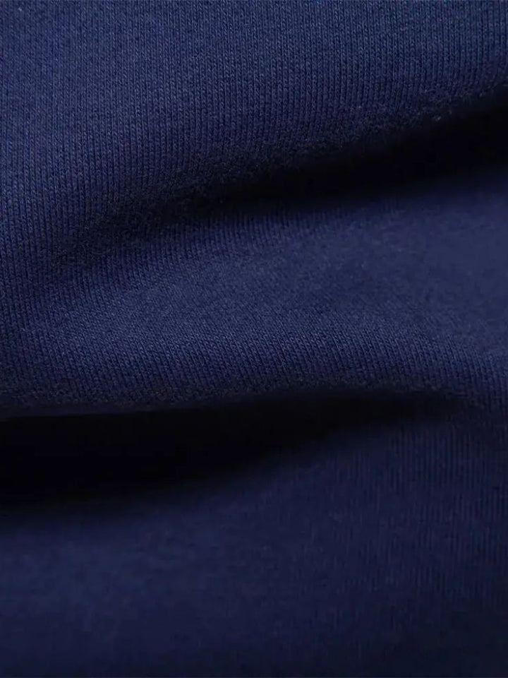 Arsenio | Polo azul marino de manga larga con puños de canalé