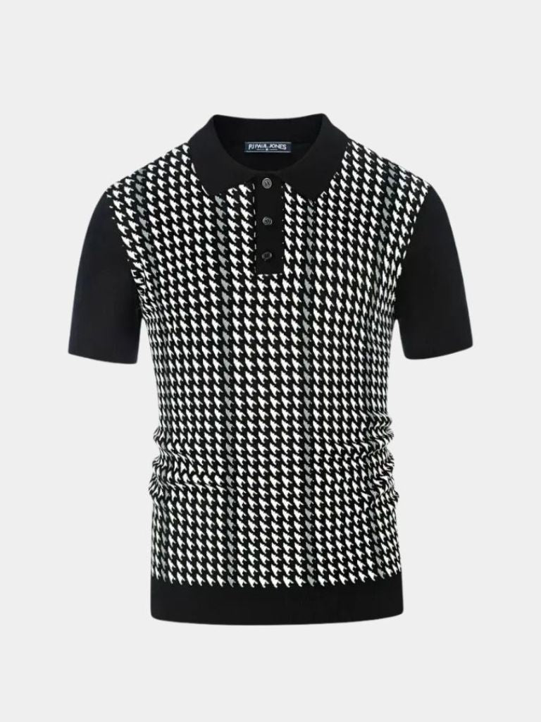 Ascensio | Polo de punto marrón estampado