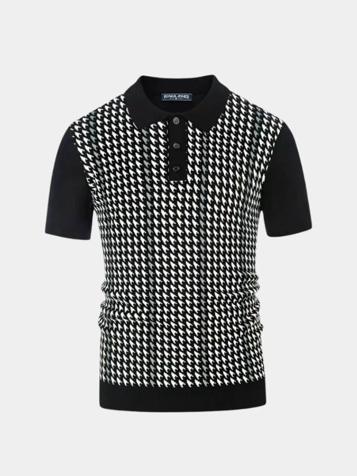 Ascensio | Polo de punto marrón estampado