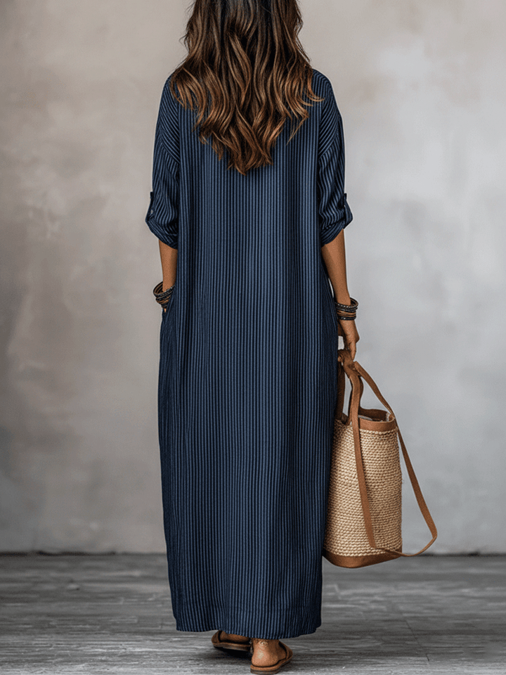 Dafne | Vestido largo en azul índigo