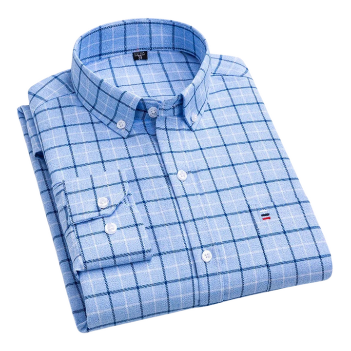 Baltasar | Camisa de cuadros en azul marino y rojo