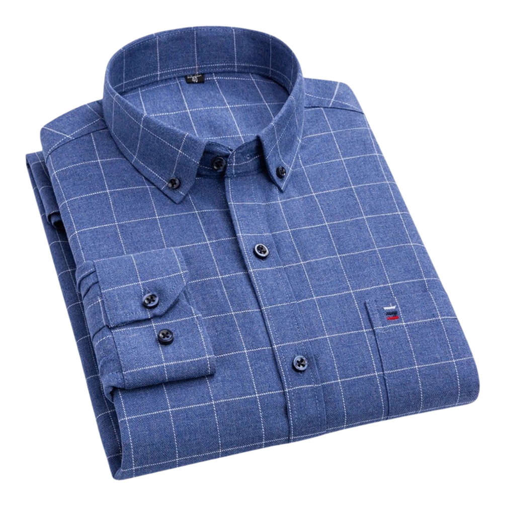Baltasar | Camisa de cuadros en azul marino y rojo