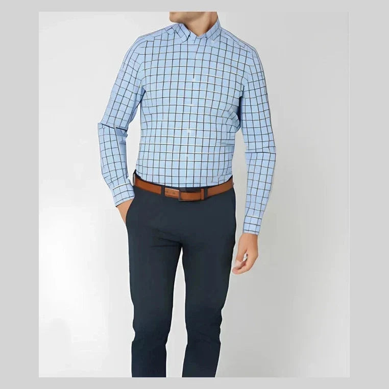 Baltasar | Camisa de cuadros en azul marino y rojo