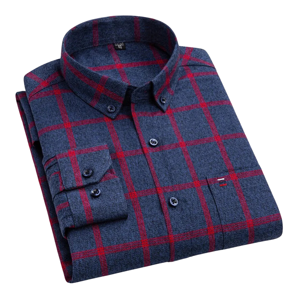 Baltasar | Camisa de cuadros en azul marino y rojo