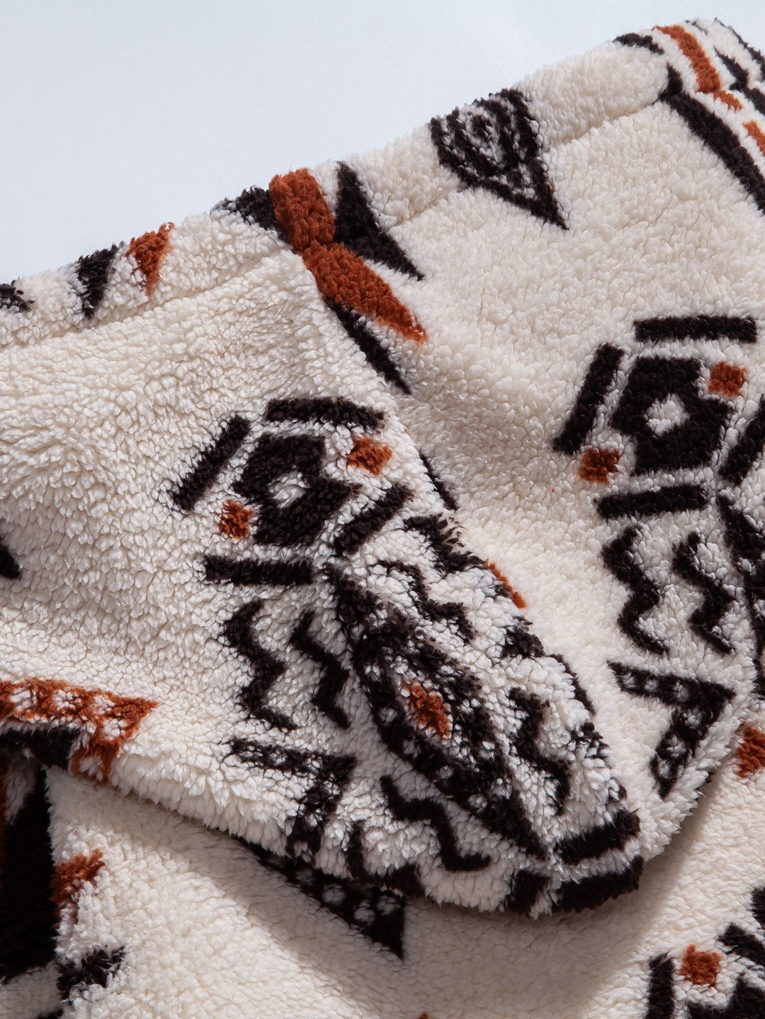 Baltasar | Sudadera con capucha de borreguito con estampado azteca