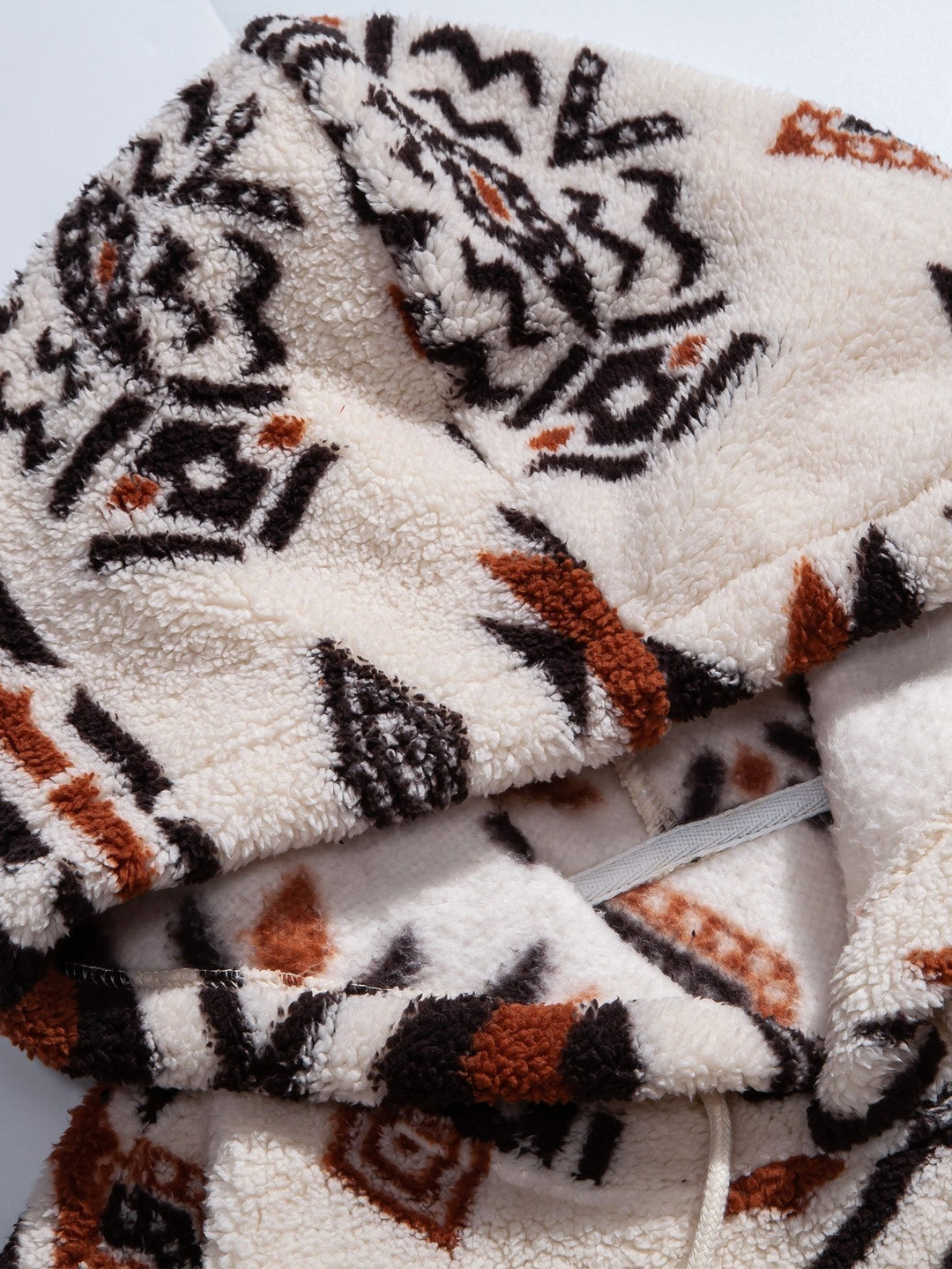 Baltasar | Sudadera con capucha de borreguito con estampado azteca