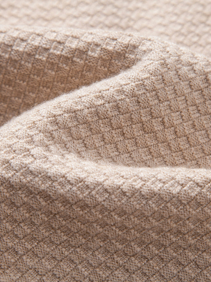 Bartolomé | Jersey de cuello vuelto con textura de tablero de ajedrez