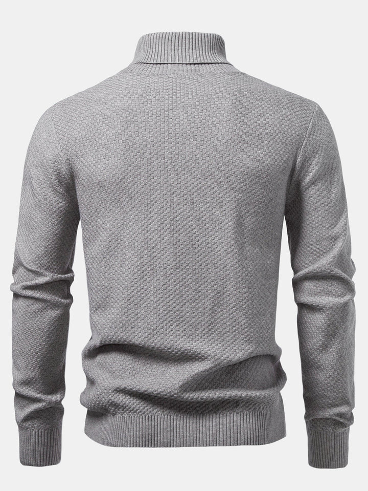 Bartolomé | Jersey de cuello vuelto con textura de tablero de ajedrez