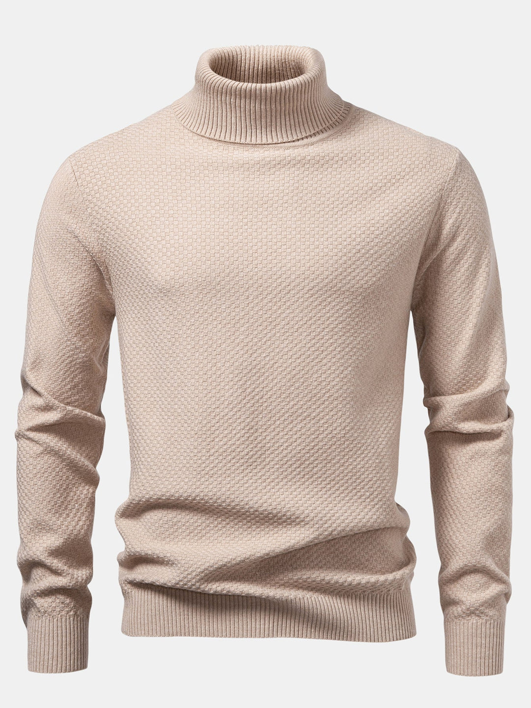 Bartolomé | Jersey de cuello vuelto con textura de tablero de ajedrez