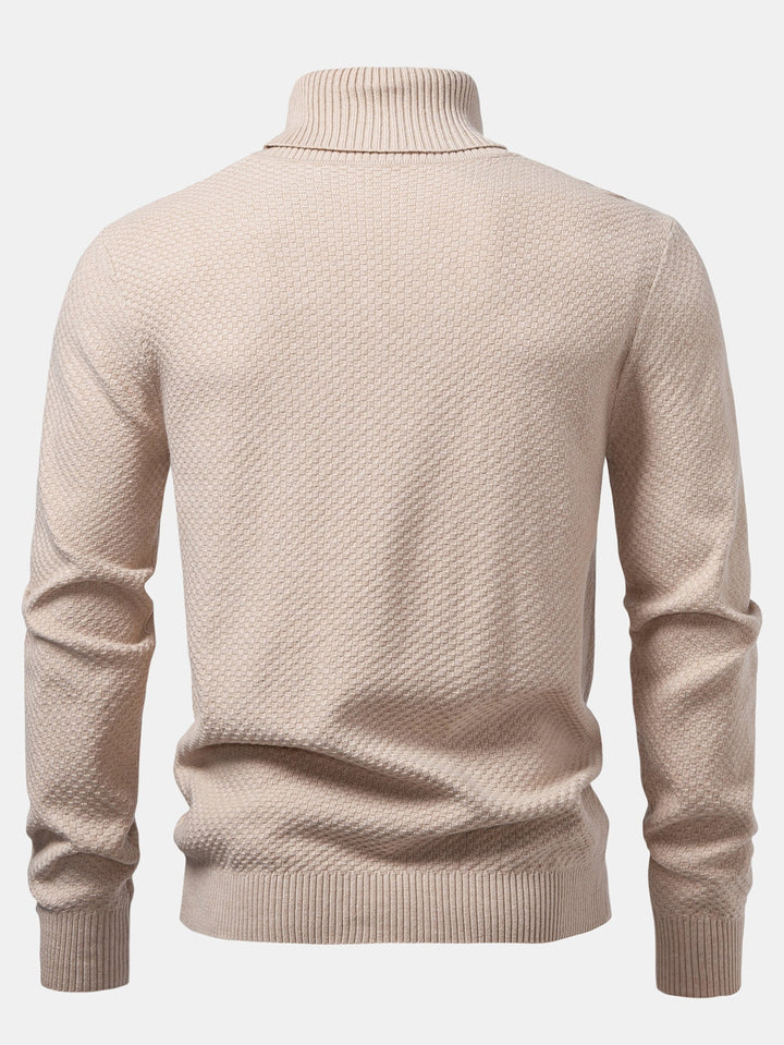 Bartolomé | Jersey de cuello vuelto con textura de tablero de ajedrez