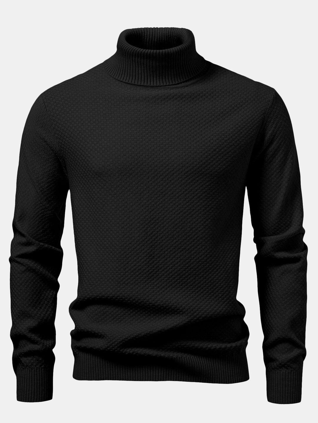 Bartolomé | Jersey de cuello vuelto con textura de tablero de ajedrez