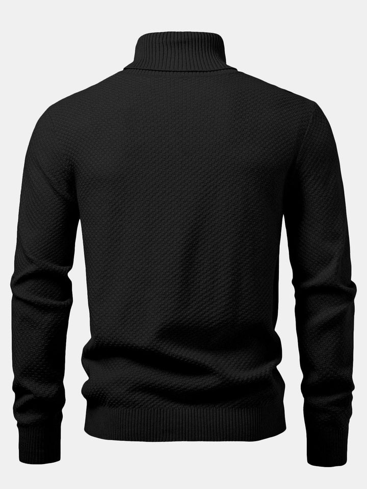 Bartolomé | Jersey de cuello vuelto con textura de tablero de ajedrez
