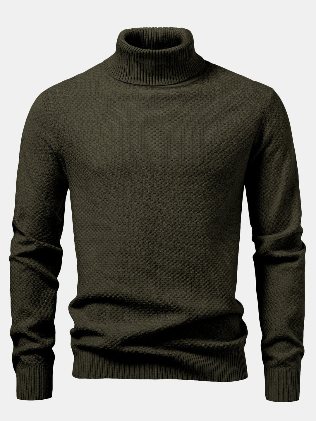 Bartolomé | Jersey de cuello vuelto con textura de tablero de ajedrez