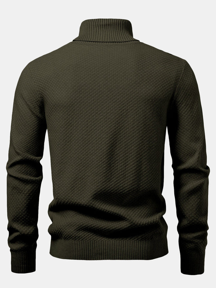Bartolomé | Jersey de cuello vuelto con textura de tablero de ajedrez