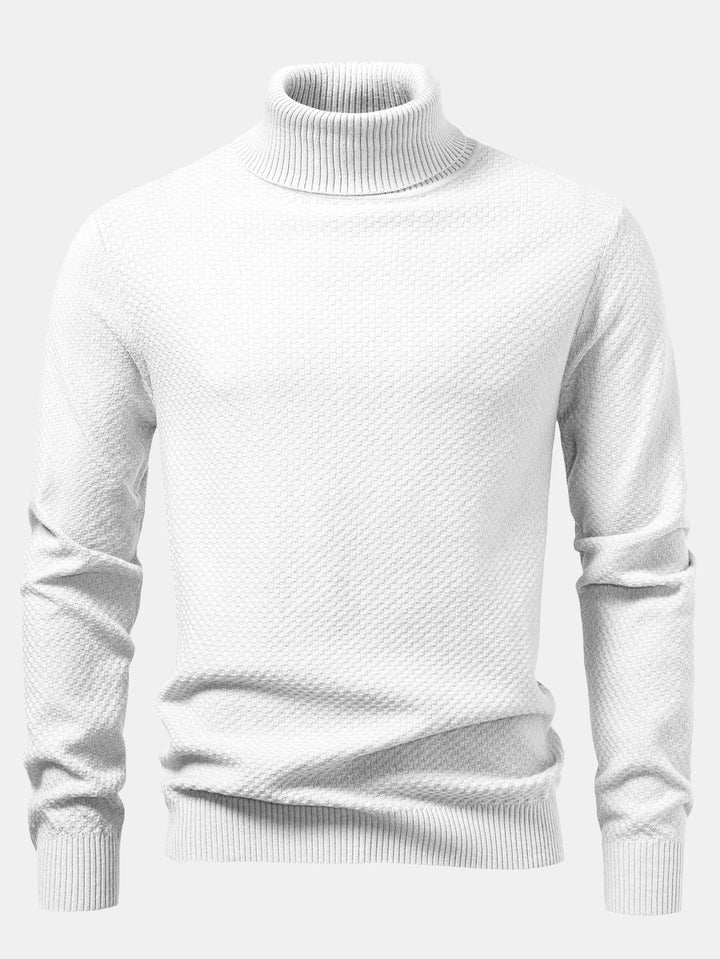 Bartolomé | Jersey de cuello vuelto con textura de tablero de ajedrez