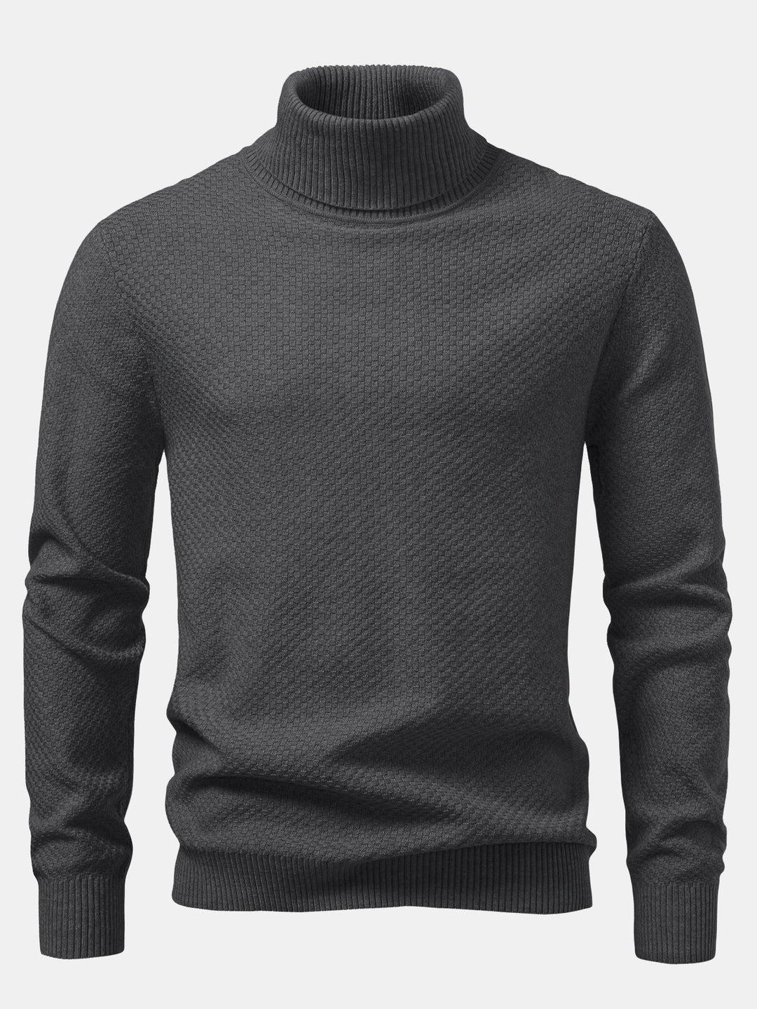 Bartolomé | Jersey de cuello vuelto con textura de tablero de ajedrez