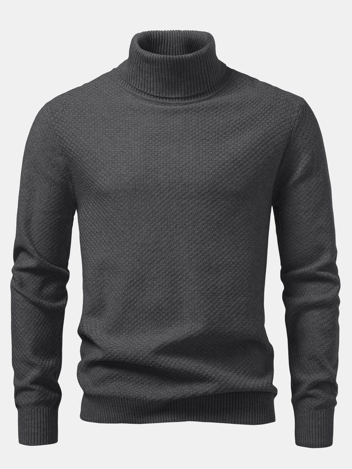 Bartolomé | Jersey de cuello vuelto con textura de tablero de ajedrez