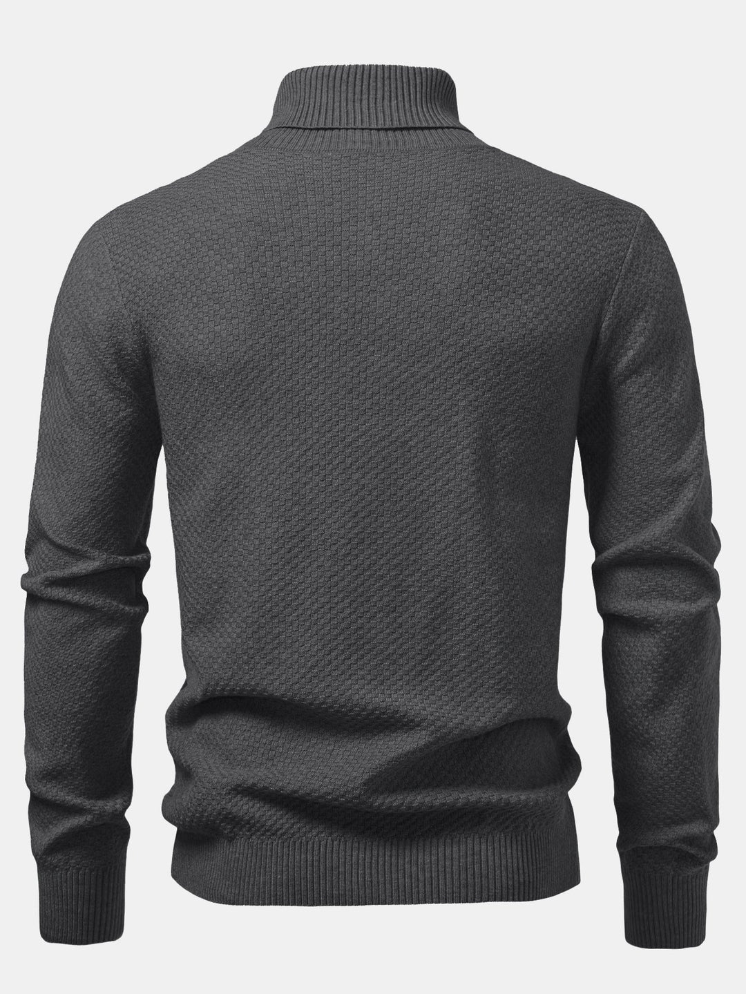 Bartolomé | Jersey de cuello vuelto con textura de tablero de ajedrez
