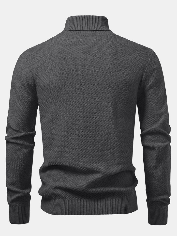 Bartolomé | Jersey de cuello vuelto con textura de tablero de ajedrez