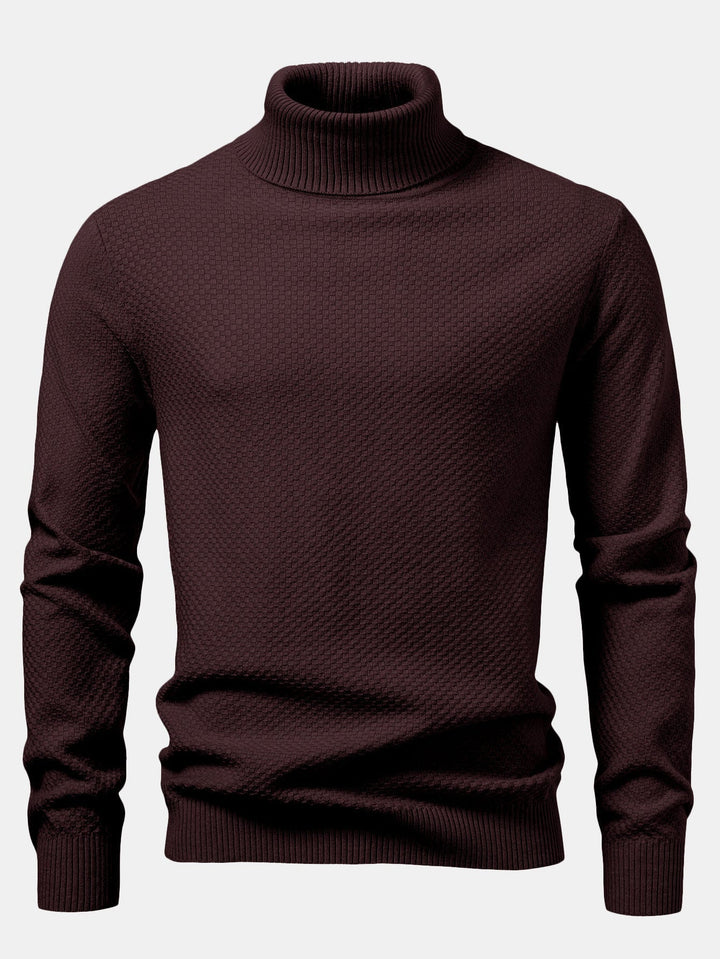 Bartolomé | Jersey de cuello vuelto con textura de tablero de ajedrez