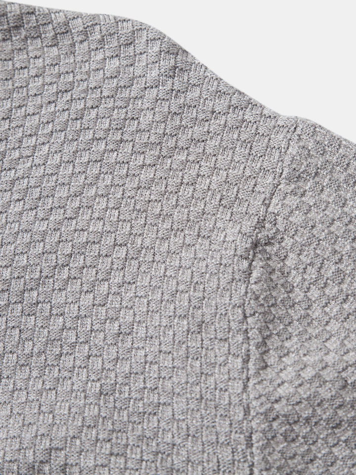 Bartolomé | Jersey de cuello vuelto con textura de tablero de ajedrez