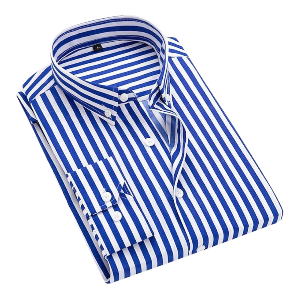 Basilio | Camisa de rayas en azul y blanco