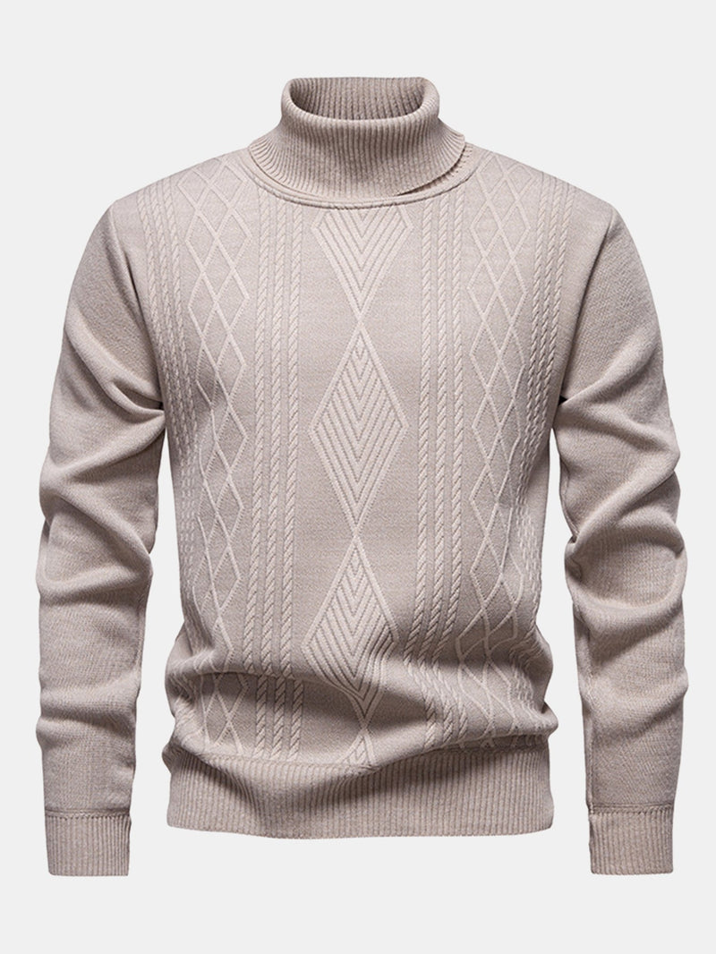 Basilio | Jersey de cuello vuelto jacquard con motivo geométrico