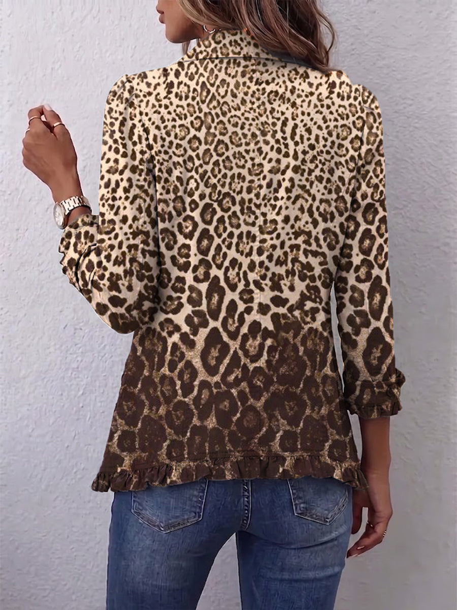 Beatriz | Chaqueta de leopardo con volantes