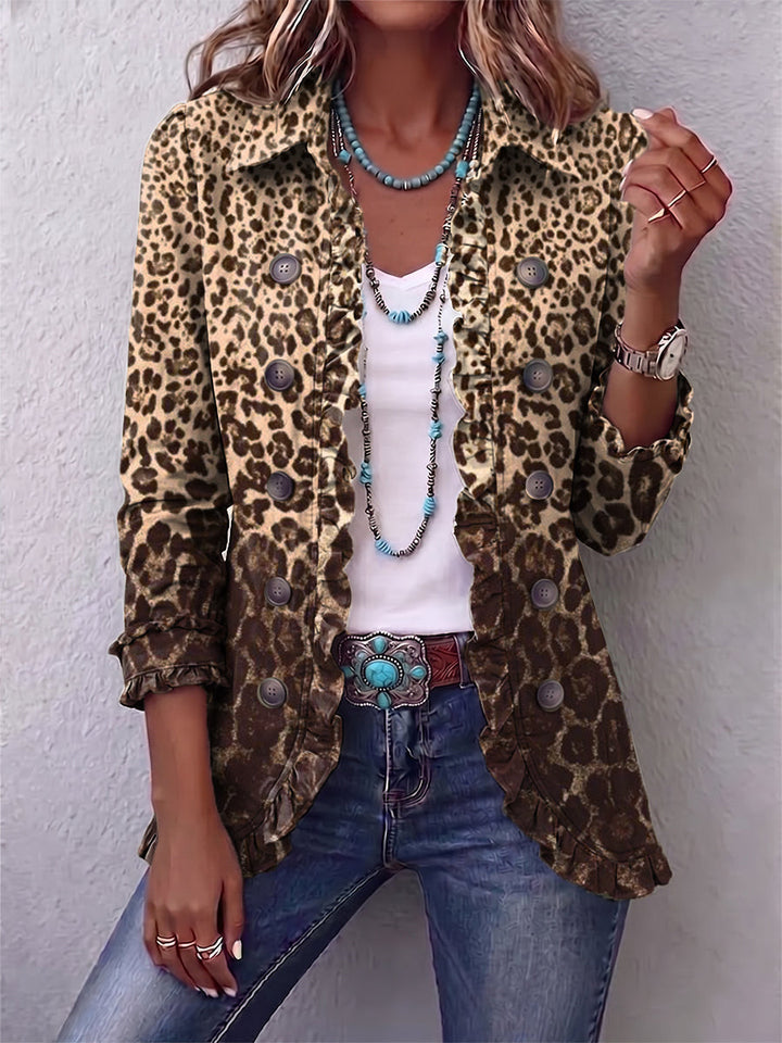 Beatriz | Chaqueta de leopardo con volantes