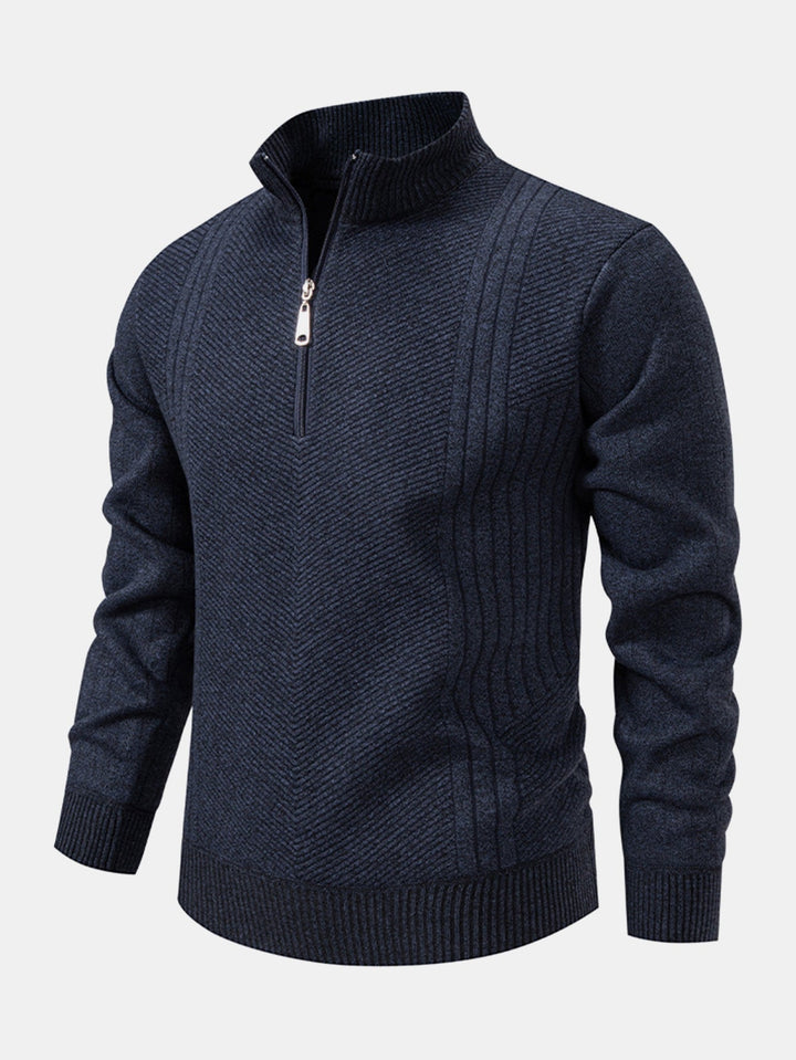 Benigno | Jersey de rayas con cremallera corta