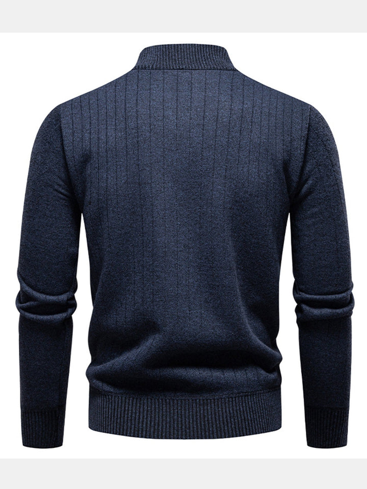 Benigno | Jersey de rayas con cremallera corta
