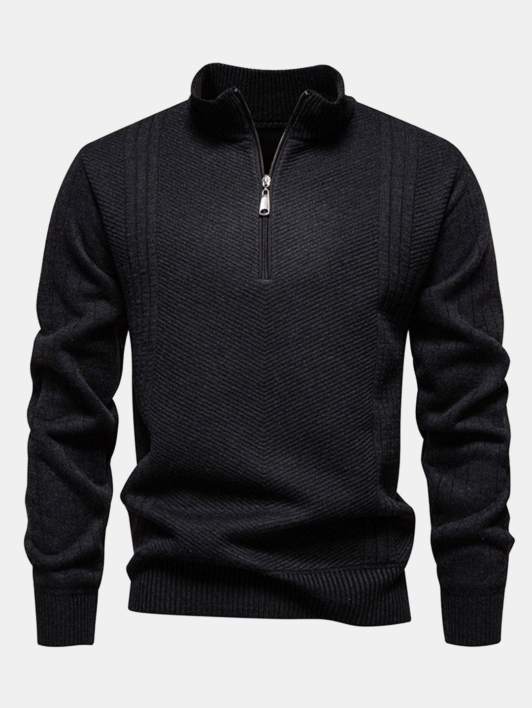 Benigno | Jersey de rayas con cremallera corta