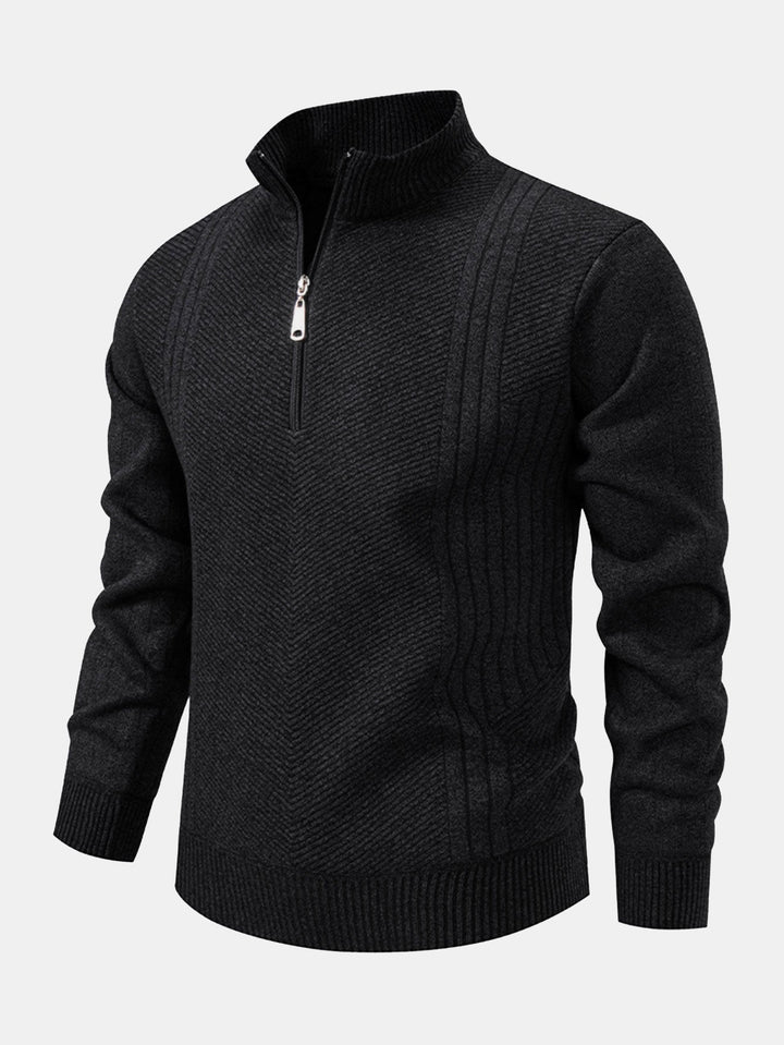 Benigno | Jersey de rayas con cremallera corta