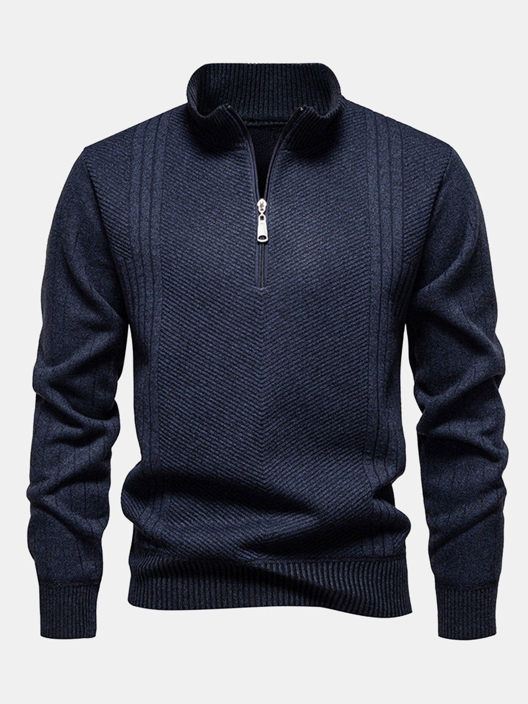 Benigno | Jersey de rayas con cremallera corta