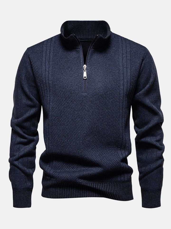 Benigno | Jersey de rayas con cremallera corta