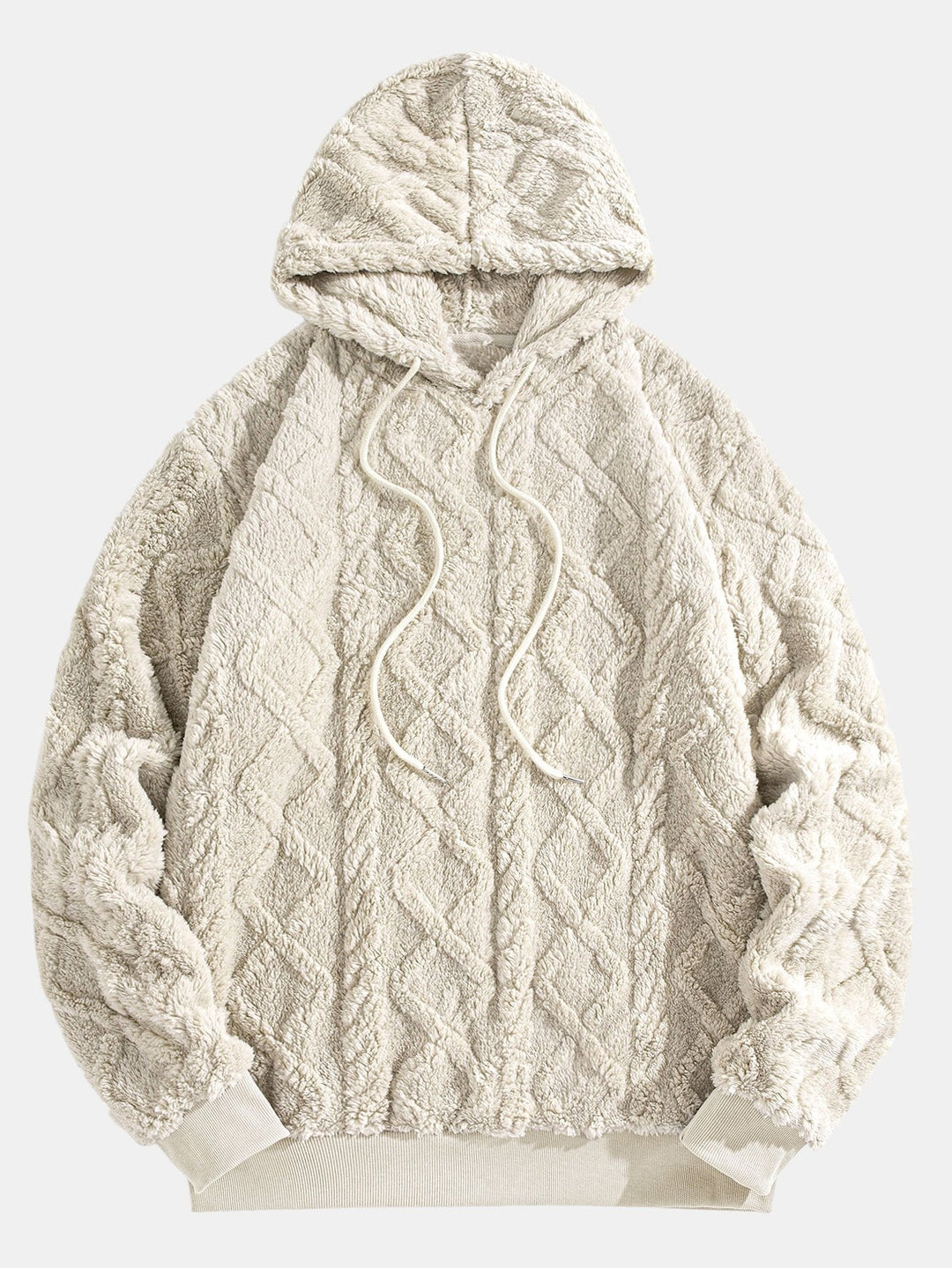 Benjamín | Sudadera con capucha de borreguito con dibujo jacquard geométrico