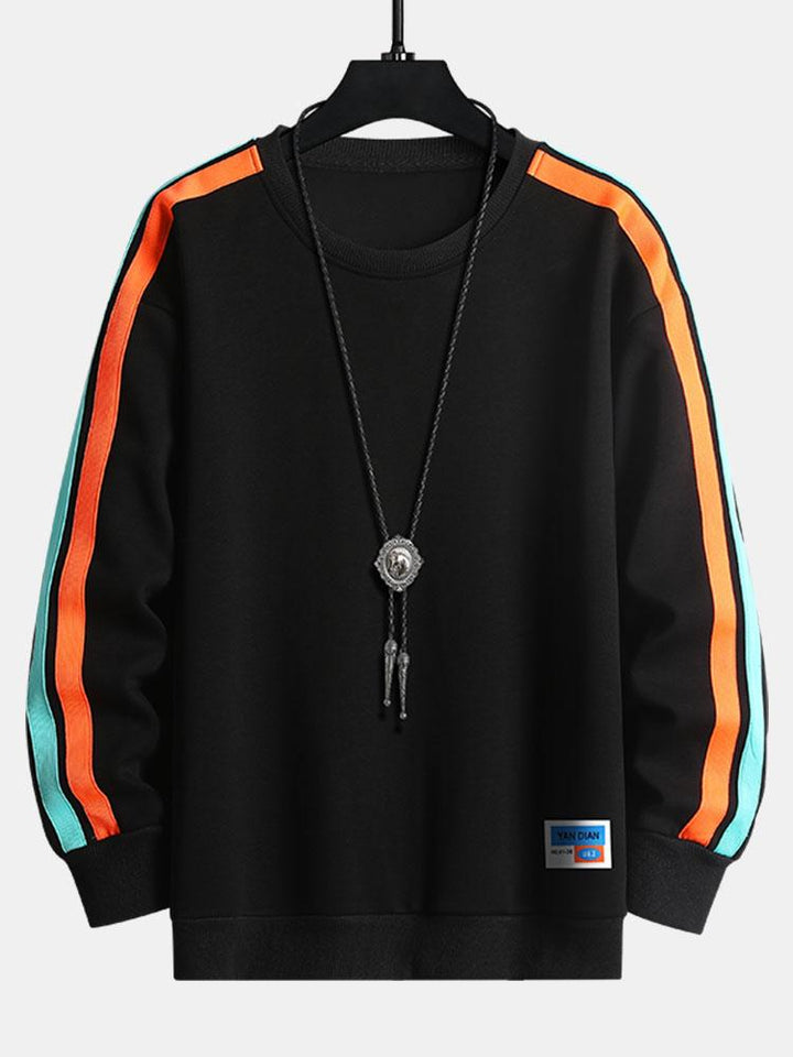 Bernardo | Sudadera con franjas en contraste y cuello redondo