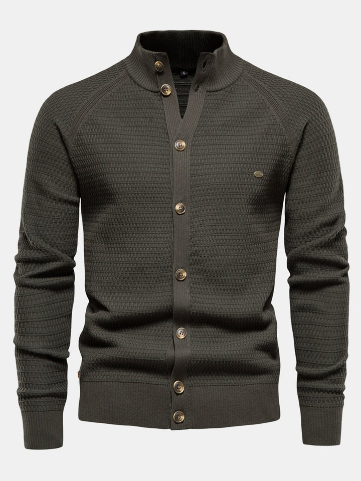 Blas | Jersey con textura, cuello alto y botones
