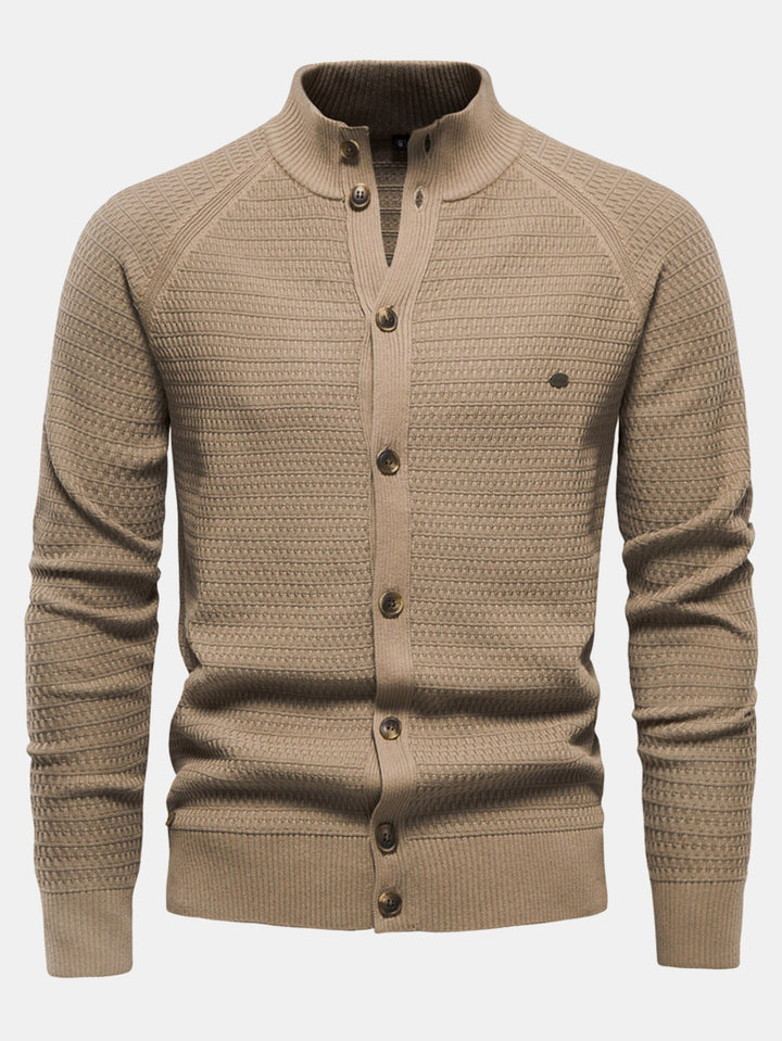 Blas | Jersey con textura, cuello alto y botones
