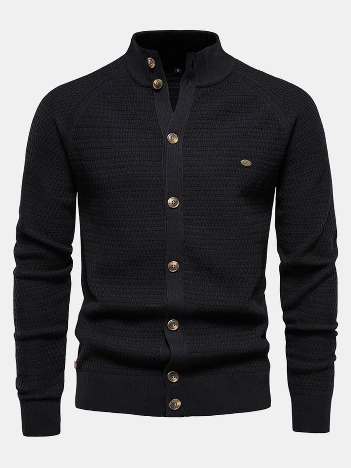 Blas | Jersey con textura, cuello alto y botones