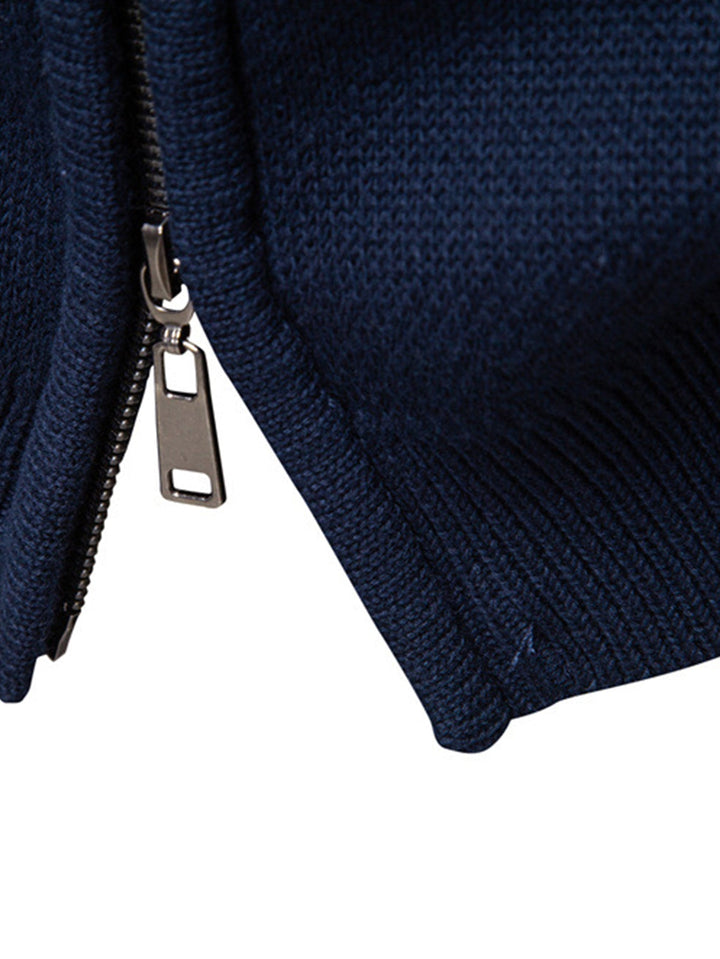 Bonifacio | Jersey jacquard con motivo geométrico, cuello alto y cremallera