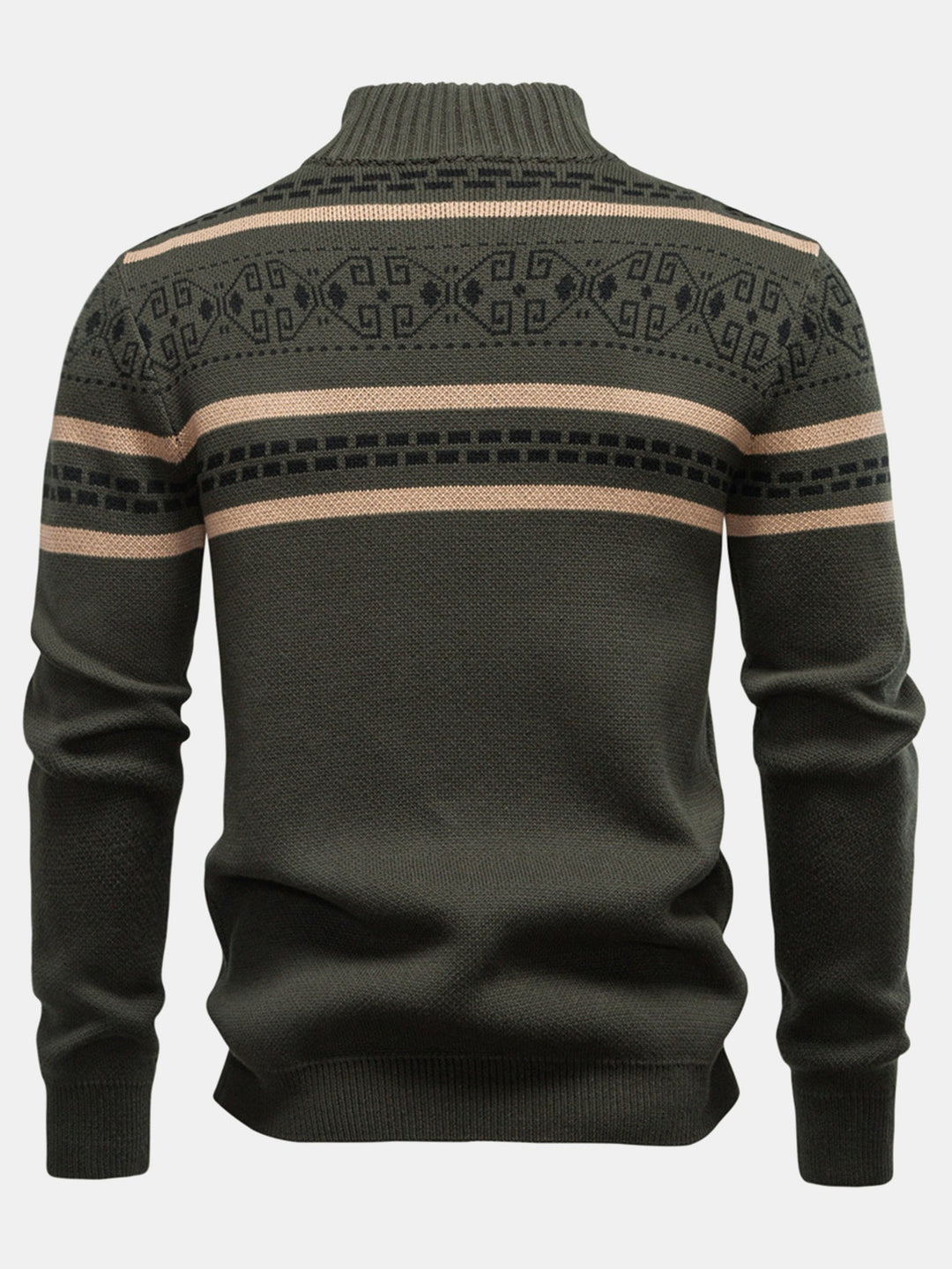 Bonifacio | Jersey jacquard con motivo geométrico, cuello alto y cremallera