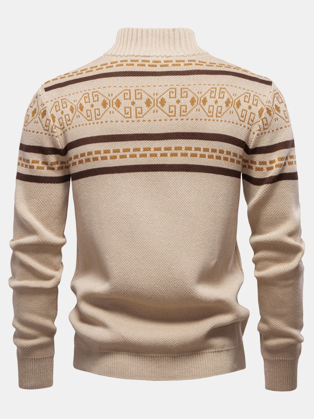 Bonifacio | Jersey jacquard con motivo geométrico, cuello alto y cremallera