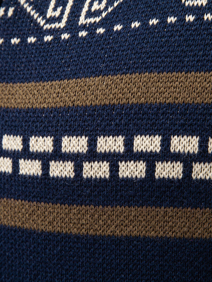 Bonifacio | Jersey jacquard con motivo geométrico, cuello alto y cremallera