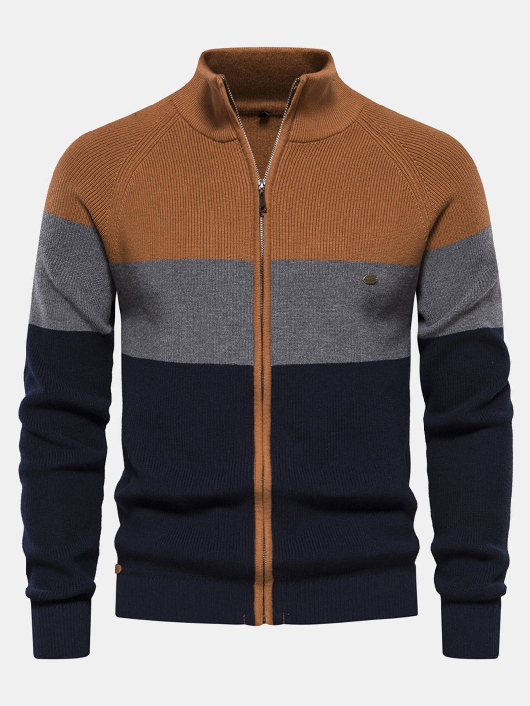 Braulio | Jersey con bloques de color, cuello alto y cremallera